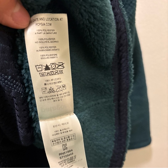 Women’s Patagonia Teal 3/4 button up Fleece pullover size XL - Picture 8 of 9